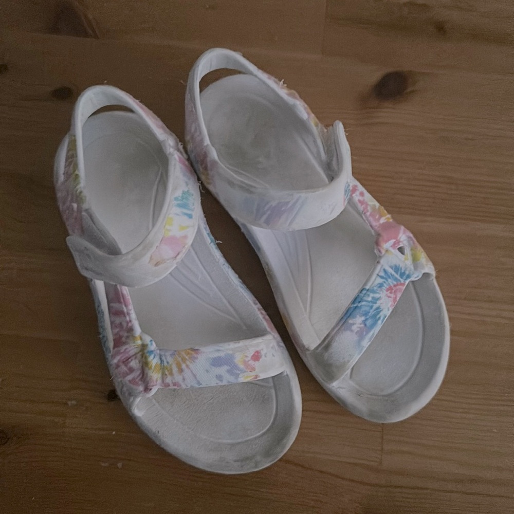Little Girl Plastic Sandals with Velcro Closure Size 12